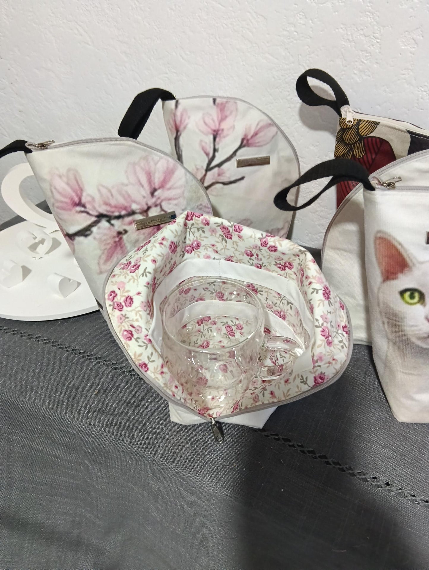 Sac à tasse fait main – Pochette thé & accessoires